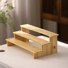 3-Tier Bamboo Storage Rack, Baking Dessert Stand, Seasoning Bottles Holder, Kitchen Desktop Organizer, Disassemblable, Ideal For Storing Holiday Sweets, Snacks, Bakery Display, Gift Option - Bamboo - View 3