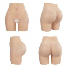 畅销硅胶开裆短裤，塑身硅胶内裤，凸显身材曲线，男女通用 - 米色 - 查看 3