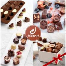 Silicone Chocolate Molds For Fat Bombs Snacks & Truffles, Caramel Hard Candy Mold (Square, Round, Heart, Star, Flower Shapes)