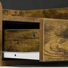 HOMCOM Floating Nightstand Set Of 2 Wall Mounted Bedside Table With Storage Drawer For Bedroom, Rustic Brown