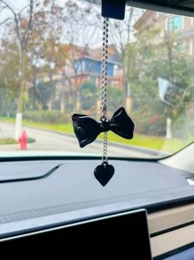 亚克力蝴蝶结心形汽车内饰后视镜吊饰，创意汽车装饰 - 彩色 - 查看 10