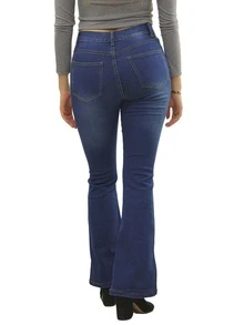 Bell Bottom Jeans PUSH UP Thick Denim Looks Fantastic. - Dark Wash - View 2