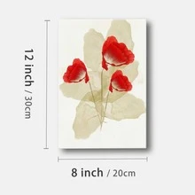 1pc Framed Canvas Red Poppies Painting Watercolor Painting Print Poppy Wall Art Botanical Wall Art Poppy Canvas Print Red Poppy Wall Art Flower Painting Wall Art Canvas Paintings Ideal Gift For Bedroom Living Room Corridor Wall - Black - View 9