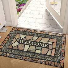 Stone Pattern Welcome Doormat Anti-Slip Floor Mat Indoor And Outdoor Entrance Carpet Home Decoration
