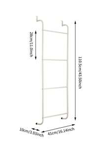 1pc Over-The-Door Hook Organizer Rack - Suitable For Bathroom, Bedroom, Kitchen, Office And Other Spaces, Home Bathroom Decor, Bathroom Storage And Organization, Autumn Decor, Back To School Decor - White - View 3