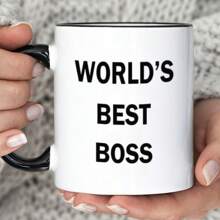 Dunder Mifflin (The Office) World's Best Boss Ceramic Mug Coffee, Official Michael Scott Mug As Seen On The Office, 11 Oz - Tay cầm màu đen - Xem 2