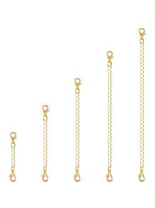 5pcs/Set Adjustable Chain, 5 Lengths, DIY Jewelry Making Accessories For Bracelet, Necklace, Unisex