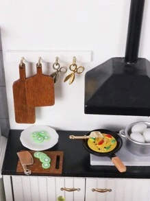 5pcs Mini Kitchen Cutting Board, Dollhouse Food Accessories, Steak Coasters, Mini Models, Halloween/Thanksgiving/Christmas Gifts
