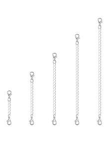 5pcs/Set Adjustable Chain, 5 Lengths, DIY Jewelry Making Accessories For Bracelet, Necklace, Unisex
