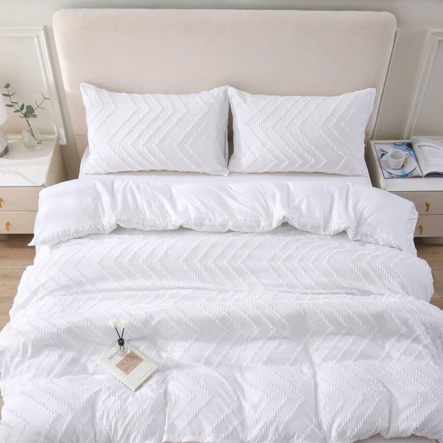Kiểu kem đơn giản, ba chiều, xương cá Jacquard, họa tiết kim cương, dệt gia dụng chải kỹ, tua rua, hoa cắt sóng, hình gợn sóng, cắt hoa ca rô, vỏ chăn, vỏ gối, bộ hai món Hàn Quốc đơn giản, không khí cổ điển, bộ ba món, sang trọng nhẹ nhàng, bốn mùa, phong cách Wabi-Sabi, trắng, be, xanh lá cây đậm, bộ đồ giường phòng ngủ, thêu nổi, phong cách Pháp cao cấp, cảm giác cao cấp, nhiều màu sắc và nhiều kích cỡ, bộ hai món (1 vỏ chăn + 1 vỏ gối) 160 * 220cm - bộ ba món (1 vỏ chăn + 2 vỏ gối) 200 * 200cm - bộ ba món (1 vỏ chăn + 2 vỏ gối) 220 * 240cm - bộ ba món (1 vỏ chăn + 2 vỏ gối) 265 * 230cm - 2 # - Xem 1