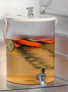 1 pièce Distributeur de boissons en PC robuste avec robinet - Distributeur de boissons transparent résistant à la chaleur pour les fêtes, les mariages et les boissons d'été, groupe d'âge idéal de 14 ans et plus pour une utilisation domestique et en cuisine, cadeau parfait, seau à glaçons/seau rafraîchisseur de boissons, décoration de fête, anniversaire, pour l'extérieur, le camping