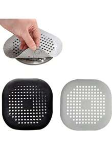 1/2/4 pieza(s) Desagüe de piso de silicona con ventosa, almohadilla de drenaje de piso, filtro de cabello antiatascamiento para cocina y baño, tapón desodorizante de cocina, colador de fregadero cuadrado, fácil de instalar y limpiar - apto para cocina, baño y inodoro
