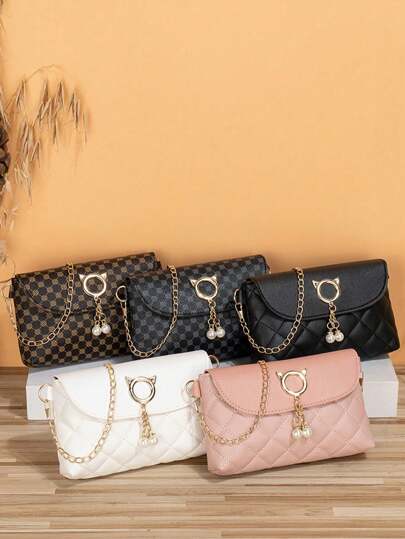 Una pieza, a la moda, simple, bolso pequeño, bolso de bandolera, bolso de perlas, bolso bordado