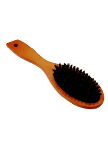 1 Peça Escova de Cerdas Naturais Pente Anti-Estático Oval Para Penteado Escova de Cabelo Com Cabo de Madeira Para Mulheres e Homens, Pente de Faia Natural Escova de Cabelo Para Cabelos Cacheados, Grossos, Longos, Secos e Úmidos, Desembaraçador, Escovas de Massagem