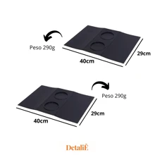 Kit 2 Tray Cup Holder Mat For Sofa Armrest Black - Black - View 2