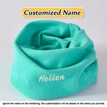 [Customized Product] 1pc Children Snood, Elastic Turtleneck Scarf, Colorful Soft Windproof Warm Scarf For Outdoor Activities, Customized Embroidered Name, & New Year Holiday Gift
