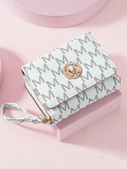 New Fashion Retro Women Wallet Multi-Card Slots Letter Design Tri-Fold Zipper Korean Style Small Coin Pouch For Women Wallet Purse Wallet Small Wallet