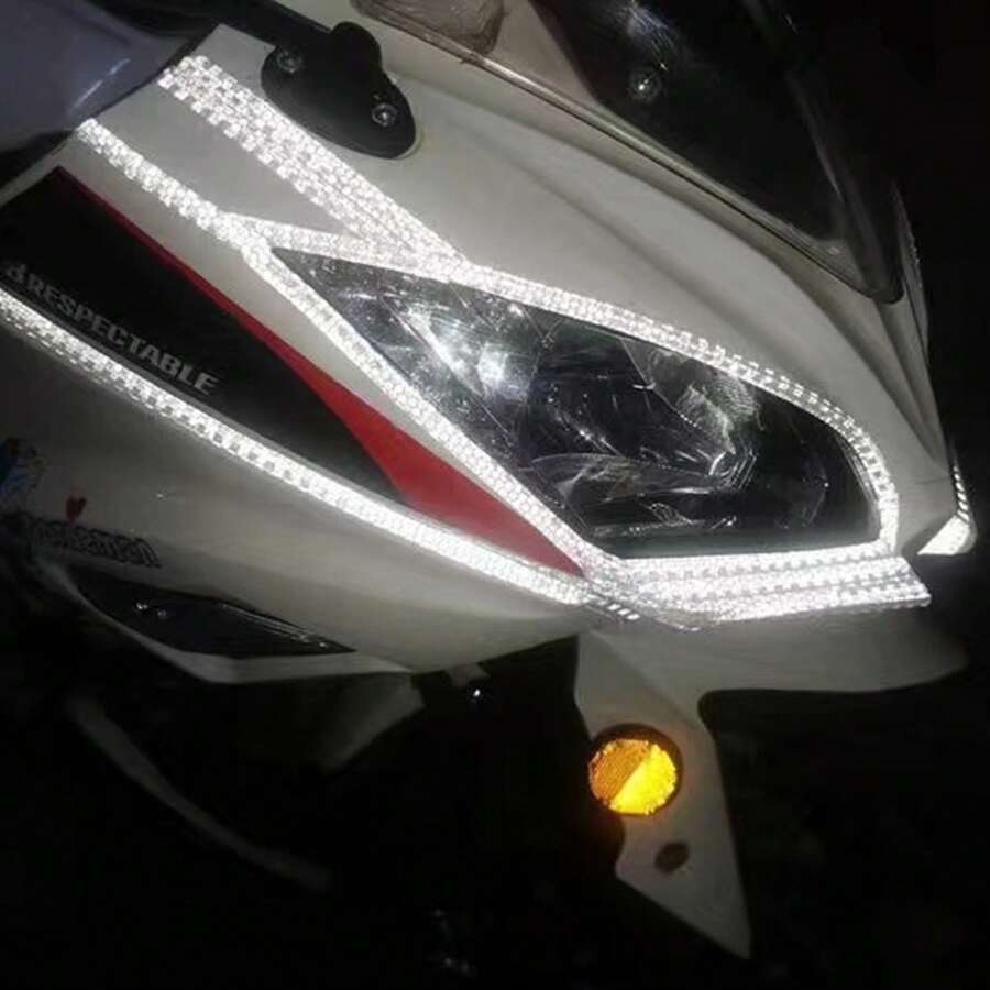 1 Roll Car Wheel Hub Reflective Sticker, Electric Bike Motorcycle Tire Warning Decal Modification Sticker, Personalized Creative Stickers, High Reflective Sticker - Sticker - View 1