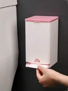 1 pièce Support mural pour serviettes hygiéniques et papier toilette dans la salle de bain, organisateur de rangement multifonctionnel avec couvercle rabattable anti-poussière, décoration de salle de bain et décoration d'automne