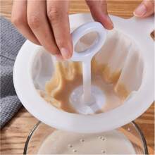 1pc Mesh Kitchen Superfine Mesh Filter Kitchen Nylon Mesh Filter Spoon Is Suitable For Soybean Milk Coffee Milk Yogurt Juice, Tea Filter, Honey, Wine - White - View 7