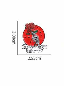 1 件朋克骷髅红玫瑰珐琅别针猫舌尖小老鼠胸针翻领徽章哥特式装饰珠宝礼物送给朋友 - 彩色 - 查看 9