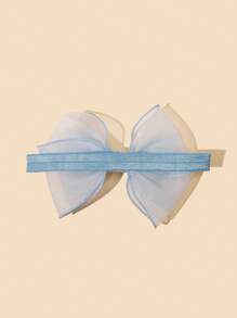 Set de 3 diademas suaves de flor y lazo azul para niña, regalo perfecto para niñas - Azul - Ver 5