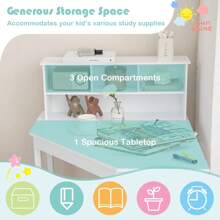 Kids Corner Desk & Chair Set Children Study Table With Chair - White - View 2
