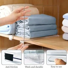 Transparent Acrylic Shelf Dividers Multifunctional Shelf Divider Shelf Divider, Wardrobe Divider For Bedroom, Kitchen,Study Cabinets And Organisation