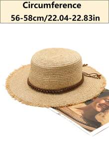 LEAJOURNO. 1PC Spring/Summer Women's New Solid Color Korean VersionBritish-Inspired Top Hat, Outdoor Travel, Beach Sunscreen Hat, Sun Hat
