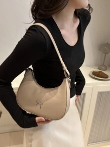 新颖月牙包夏季新品高端小众半月形腋下单肩手提包 - 卡其色 - 查看 8