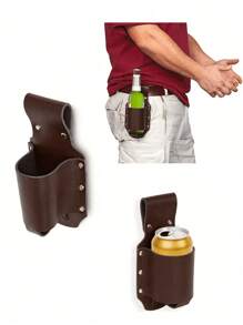 1 pieza Funda clásica para botella, portabotella de cinturón, bolso de cintura, estuche para botella de cerveza, perfecto para viajes, actividades al aire libre y el jardín, bolso de cintura portátil y creativo para montañismo y exteriores