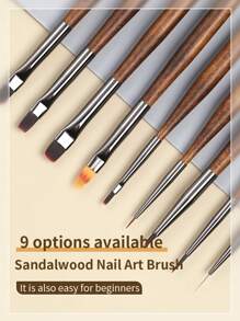 annies 9件套美甲刷套装，包含圆形和扁平形状的刷子，适用于凝胶美甲、渐变美甲和海绵美甲。 - 彩色 - 查看 3