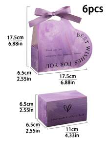 3pcs/6pcs Heart Candy Box Gift Set, High-End Valentine's Day Wedding Favor Box - Paper - View 20