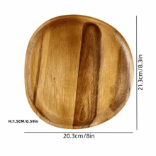 1 Vassoio in legno di acacia per alimenti, spuntino, bevande, sushi, bistecca, pizza, dessert, torte e pane. Utilizzato come vassoio per colazione, vassoio per il caffè, vassoio per il tè, forniture per la cucina di casa, cucina, regali per il rientro a scuola - Giallo - Visualizzare 11