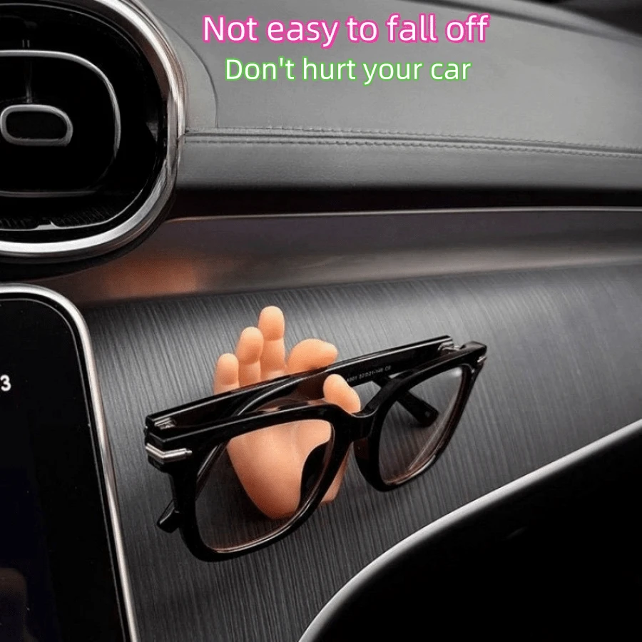 New Car Multi-Functional Car Glasses Clip Glasses Shelf Creative Gesture Storage Car Sunglasses Clip, Car Hook Hanging Shopping Bag Data Cable, Practical And Interesting