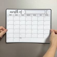 1 Magnetic Fridge Calendar - Strong Magnetic Backing, Smooth Dry Erase Surface, Practical Calendar, Whiteboard - Great For Self-Disciplined Planning - Great For Kitchen Organization, Meal Planning, Family Planning, Reminders And Fridge Notes