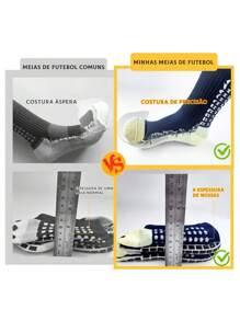 Men's Compression Sock Kit High-Top Anti-Slip Football Cotton High Quality Ventilation - Hitam - View 6