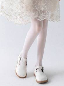 1pc Girls White Tights, Thin Leggings For Spring & Summer, Dance Pants, Princess & School Style, Cute Rabbit Pattern, Silky Breathable Comfortable, Suitable For Birthday, Dance Party, Holiday Gift, Back To School, Travel, Daily Wear - White - View 7