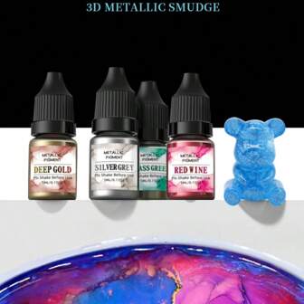 24 Colores 5ml Tinte metálico para teñido anudado, tintura de alcohol de alta concentración diluida para manualidades de resina epoxi AB cristal DIY