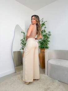 Women's Formal Trousers With Tailored Waist/Side Zipper/DD079 - Màu be - Xem 5