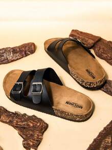 Męskie wygodne, modne, swobodne, lekkie i modne kapcie domowe na lato - Czarne - Zobacz 5