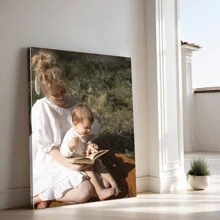 1pc Personalized Custom Canvas Photo Poster With DIY Wooden Frame Or Frameless Poster, Perfect Gift For Family And Friends.Customized Photo Canvas, Canvas Poster, Canvas Print, Perfect Wall Decoration Painting, Canvas Painting, Perfect Love Anniversary Gift, New Year Gift, Valentine's Day Gift Gifts Birthday Graduation