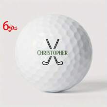3/6 pièces Balles de golf personnalisées - Créez vos propres balles de golf, un cadeau parfait pour les golfeurs et les passionnés - Fabriquées en caoutchouc durable, double couche de qualité compétition, convient pour les cadeaux uniques et les événements mémorables - Idéal pour les golfeurs, les mariages, les tournois et les occasions spéciales