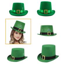 帕特里克节高顶礼帽，丘比特服装妖精帽绿色帽子带扣男女成人圣帕特里克节爱尔兰派对配饰游行绿帽子，舞会帽，派对装饰帽，派对 COS 道具 - 彩色 - 查看 1