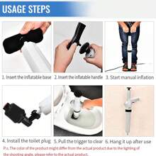 Toilet Plunger, Air Power Bathroom Plunger, High Pressure Drain Blaster Gun, Powerful For Bathroom, Toilet, Floor Drain, Sink, Clogged Pipe (White)