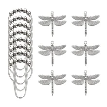 12 件蜻蜓装饰浴帘挂钩，采用春季昆虫主题金属材质，防水防锈，房间装饰浴室配件，返校秋季装饰浴室装饰