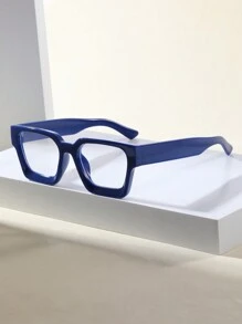 1 pieza Montura de gafas ópticas cuadrada retro azul para hombre, adecuado como regalo tanto para hombres como para mujeres