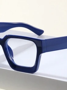 1 pieza Montura de gafas ópticas cuadrada retro azul para hombre, adecuado como regalo tanto para hombres como para mujeres