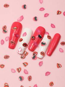 1box Sexy Lip Shaped Nail Decals For Nail Art And Accessories - Multicolor - View 4