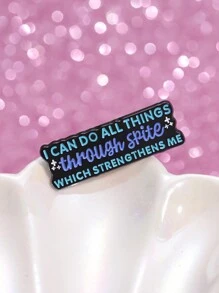 1PC Dark Humor Sarcastic Enamel Pins Custom I Can Do All Things Through Spite Brooches Lapel Badges Funny Jewelry Gift For Friends - Multicolor - View 3